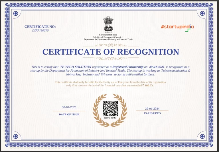Startup Certificate